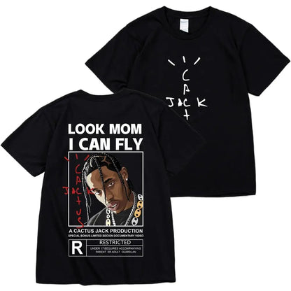 Kanye West Fashion Hip Hop Men Tshirt Tour Short Sleeve CACTUS JACK Print Basic Couple Loose Short Sleeve T-Shirt Cotton Clothes - Travis Scott Merchandise - Free Shipping Buy Now