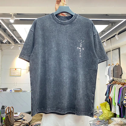 2025 Men  CACTUS JACK T Shirts Drop-shoulder sleeve T-Shirt Hip Hop Skateboard Street  100% Cotton T-Shirts 230G Tee Top - Travis Scott Merchandise - Free Shipping Buy Now