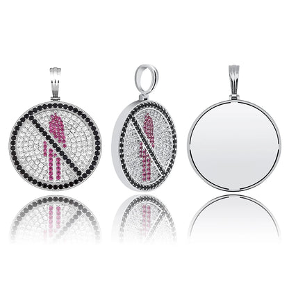 TOPGRILLZ New Travis Scott Brand Logo Pendant Necklace Ice Out Cubic Zirconia Pendant With 4mm Tennis Chain Hip Hop Jewelry Gift - Travis Scott Merchandise - Free Shipping Buy Now