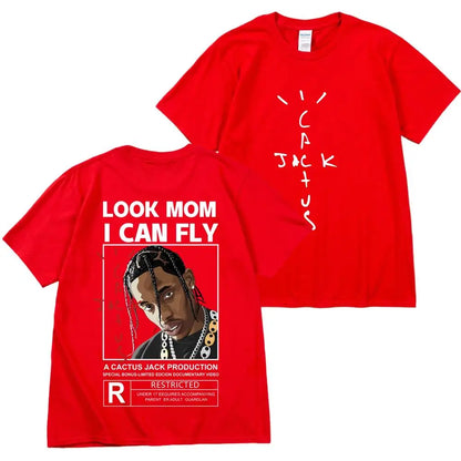 Kanye West Fashion Hip Hop Men Tshirt Tour Short Sleeve CACTUS JACK Print Basic Couple Loose Short Sleeve T-Shirt Cotton Clothes - Travis Scott Merchandise - Free Shipping Buy Now