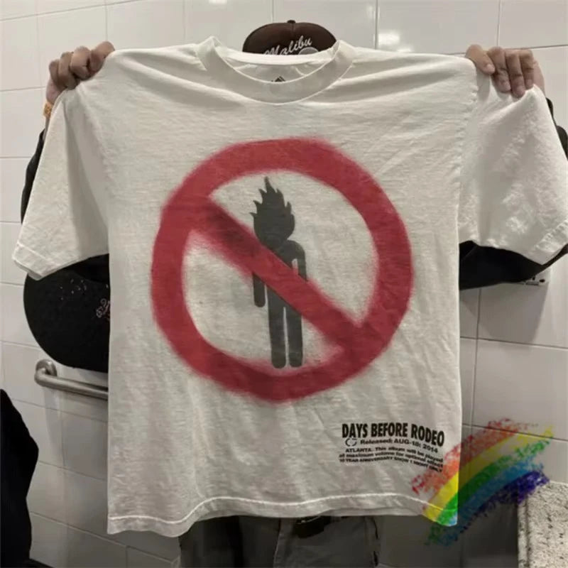 DAYS BEFORE RODEO Cactus Jack T Shirt Men Women Short Sleeved Washed White Tops Tee T-shirt - Travis Scott Merchandise - Free Shipping Buy Now