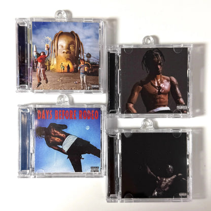 Rap Travis Scott Astroworld MINI Music CD NFC Keychain Play Songs Utopia Album Rodeo Key ring Cosplay Pendant Acrylic Necklace
