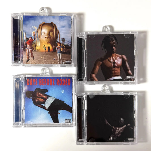 Rap Travis Scott Astroworld MINI Music CD NFC Keychain Play Songs Utopia Album Rodeo Key ring Cosplay Pendant Acrylic Necklace