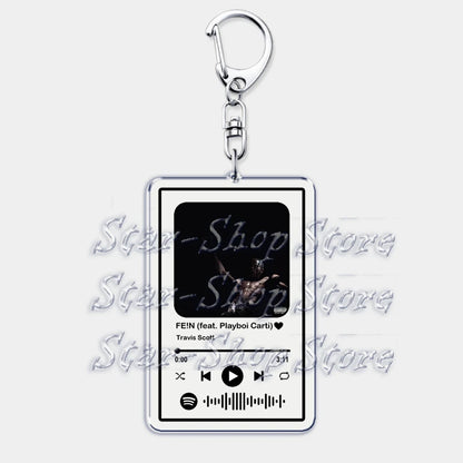 Hot Hip Hop Rap Singer Music Keychains for Women Man Accessories Bag Goosebumps Playlist Code Keying Jewelry Fans Friends Gift - Travis Scott Merchandise - Free Shipping Buy Now