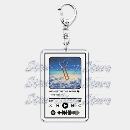 Hot Hip Hop Rap Singer Music Keychains for Women Man Accessories Bag Goosebumps Playlist Code Keying Jewelry Fans Friends Gift - Travis Scott Merchandise - Free Shipping Buy Now