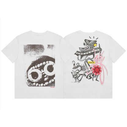High Street Flame Person Cactus Jack Short Sleeve Summer Tees for Men and Women Crew Neck Harajuku Vintage Cotton Tshirts - Travis Scott Merchandise - Free Shipping Buy Now