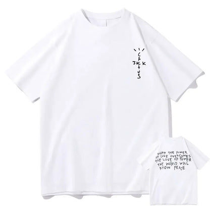 New Cactus Jack Tshirt Awesome Streetwear Oversized T Shirts Men Women Fashion Loose T-shirt Mens Hip Hop Trend Tee Short Sleeve - Travis Scott Merchandise - Free Shipping Buy Now