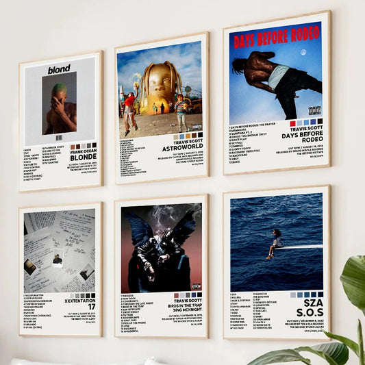 Music Album Covers Postert-travis Rapper S-scott Hiphop Singer Album Covers Canvas Painting Wall Art Picture Poster Room Decor - Travis Scott Merchandise - Free Shipping Buy Now