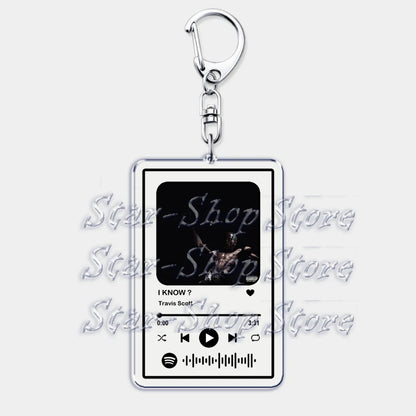 Hot Hip Hop Rap Singer Music Keychains for Women Man Accessories Bag Goosebumps Playlist Code Keying Jewelry Fans Friends Gift - Travis Scott Merchandise - Free Shipping Buy Now