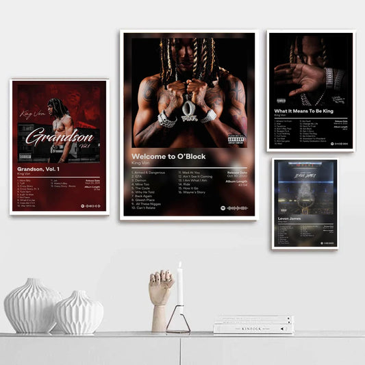 King Poster Von Welcome To O Block Music Album Poster Poster Prints Wall Art Canvas Painting Picture Photo Gift Room Home Decor - Travis Scott Merchandise - Free Shipping Buy Now