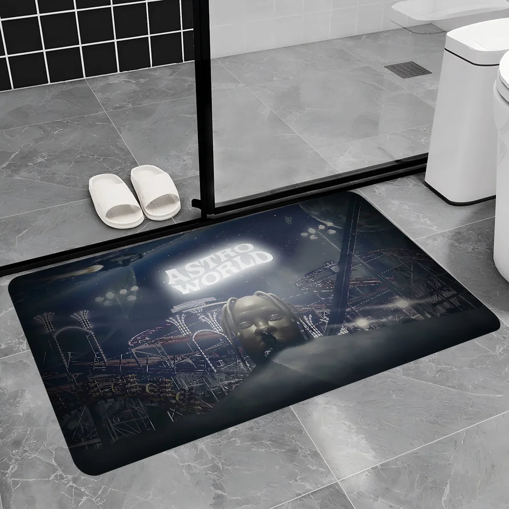 Travis Scott Astroworld Room Mats Anti-slip Absorb Water Long Strip Cushion Bedroon Mat Welcome Doormat - Travis Scott Merchandise - Free Shipping Buy Now