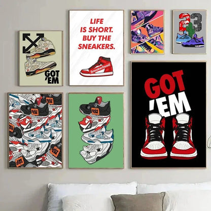 Sports Shoes Canvas Printing Graffiti Wall Art Poster Canvas Painting Home Bedroom Decoration - Travis Scott Merchandise - Free Shipping Buy Now