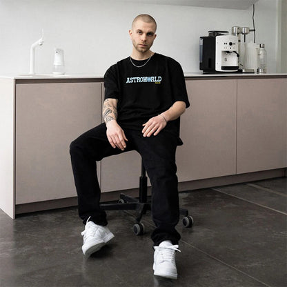 Characater Print Letter Embroidery Short Sleeve Summer Top Tees for Men Cactus Jack Crew Neck Cotton Casual Oversized Tshirts - Travis Scott Merchandise - Free Shipping Buy Now