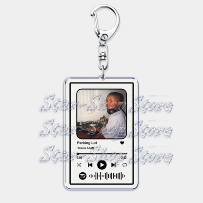 Hot Hip Hop Rap Singer Music Keychains for Women Man Accessories Bag Goosebumps Playlist Code Keying Jewelry Fans Friends Gift - Travis Scott Merchandise - Free Shipping Buy Now