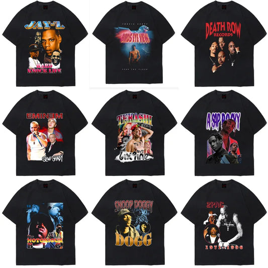 Hip hop rap 2PAC TRAVIS SCOTT 100% cotton T-shirt printing summer men's comfortable breathable streetwear - Travis Scott Merchandise - Free Shipping Buy Now