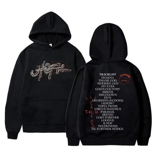 Rapper Cactus Jack Album UTOPIA Graphic Hoodie Unisex Hip Hop Trend Hooded Sweatshirt Street Fashion Vintage Oversized Pullovers