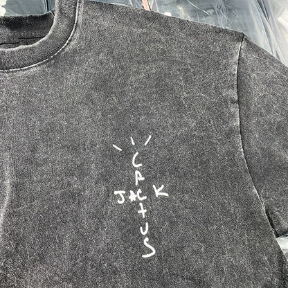 2025 Men  CACTUS JACK T Shirts Drop-shoulder sleeve T-Shirt Hip Hop Skateboard Street  100% Cotton T-Shirts 230G Tee Top - Travis Scott Merchandise - Free Shipping Buy Now