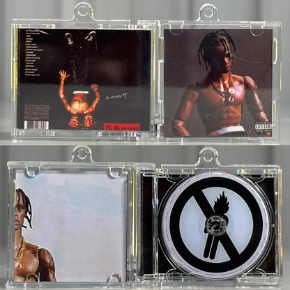 Rap Travis Scott Astroworld MINI Music CD NFC Keychain Play Songs Utopia Album Rodeo Key ring Cosplay Pendant Acrylic Necklace