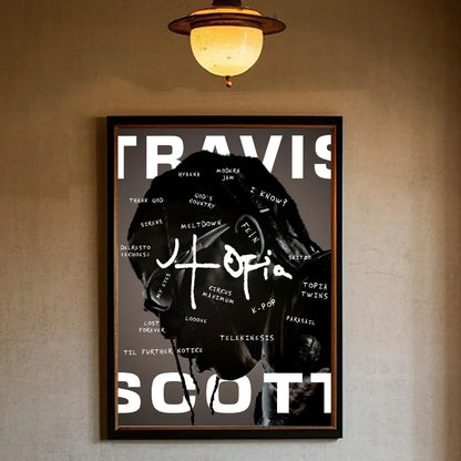 T-Travis Scott Astroworld Jackboys Music Album Poster art sticky wall waterproof home living room bedroom bar aesthetic decorati - Travis Scott Merchandise - Free Shipping Buy Now
