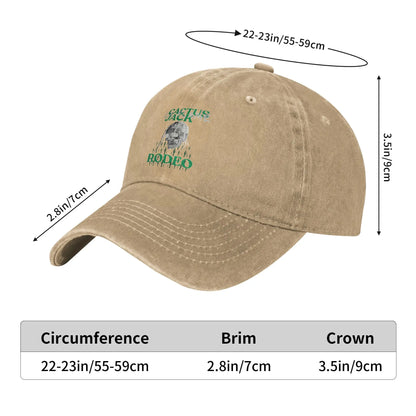 T-Travis Scott Unisex Baseball Cap Cactus Jack Rodeo Distressed Washed Hats Cap Outdoor Summer Unstructured Soft Snapback Cap - Travis Scott Merchandise - Free Shipping Buy Now