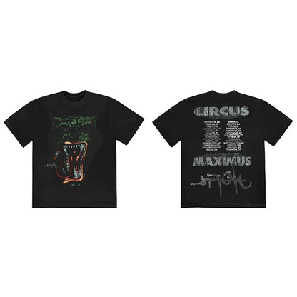 CACTUS JACK Short Sleeve T-shirt Loose Casual Crewneck Men Women Top Tees UTOPIA T Shirt - Travis Scott Merchandise - Free Shipping Buy Now