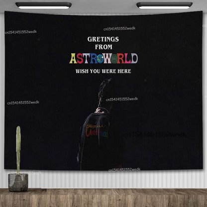 Travis Scott Astroworld Album Poster Psychedelic Hippie Starry Sky Tapestry Aesthetic Tapestry Wall Hanging Teen Room Decoration - Travis Scott Merchandise - Free Shipping Buy Now