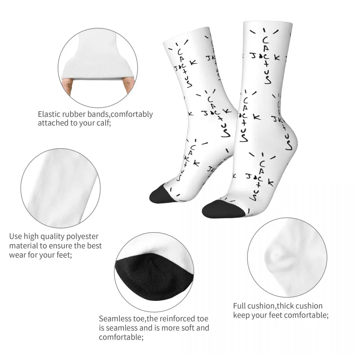 Winter Warm Fashion Women Men Cactus-Jack Socks LOOK MOM I CAN FLY ASTROWORLD Hip Hop Travis Scott Non-slip Football Socks - Travis Scott Merchandise - Free Shipping Buy Now