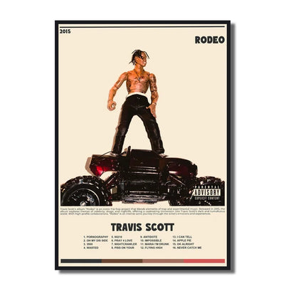 Travis Scott Rodeo/Astroworld Music Album Cover Series Art Poster Canvas Painting Wall Prints Picture for Living Room Home Decor - Travis Scott Merchandise - Free Shipping Buy Now