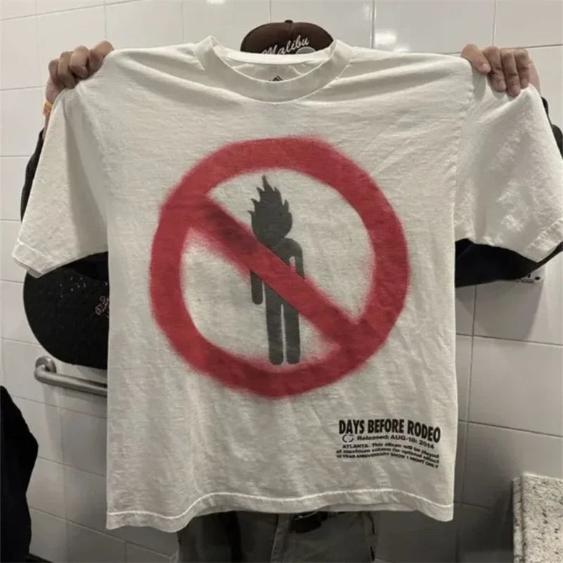 DAYS BEFORE RODEO Cactus Jack T Shirt Men Women Short Sleeved Washed White Tops Tee T-shirt - Travis Scott Merchandise - Free Shipping Buy Now