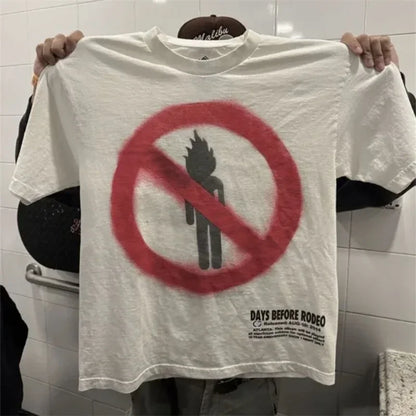 DAYS BEFORE RODEO Cactus Jack T Shirt Men Women Short Sleeved Washed White Tops Tee T-shirt - Travis Scott Merchandise - Free Shipping Buy Now