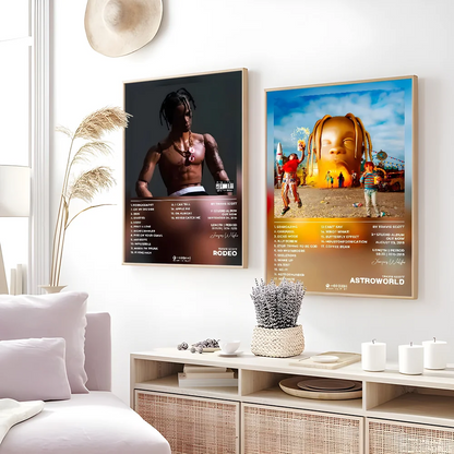 T-Travis S-Scott RodeoAstroworld Album Poster Sticky Wall Art Printing Waterproof Home Living Bed Room Bar Aesthetic Decor - Travis Scott Merchandise - Free Shipping Buy Now
