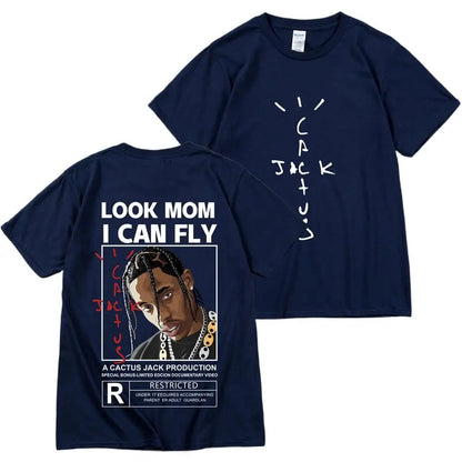 Kanye West Fashion Hip Hop Men Tshirt Tour Short Sleeve CACTUS JACK Print Basic Couple Loose Short Sleeve T-Shirt Cotton Clothes - Travis Scott Merchandise - Free Shipping Buy Now