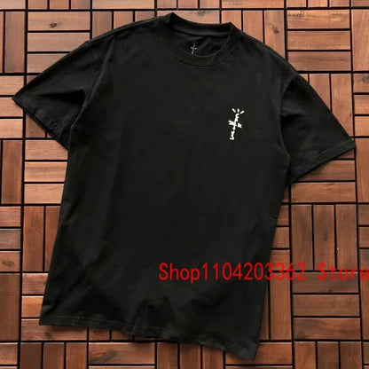 Street Men Women CACTUS JACK Short Sleeve T-shirt Summer Loose Casual Cartoon Print Crewneck Top Breathable Cotton UTOPIA Tshirt - Travis Scott Merchandise - Free Shipping Buy Now