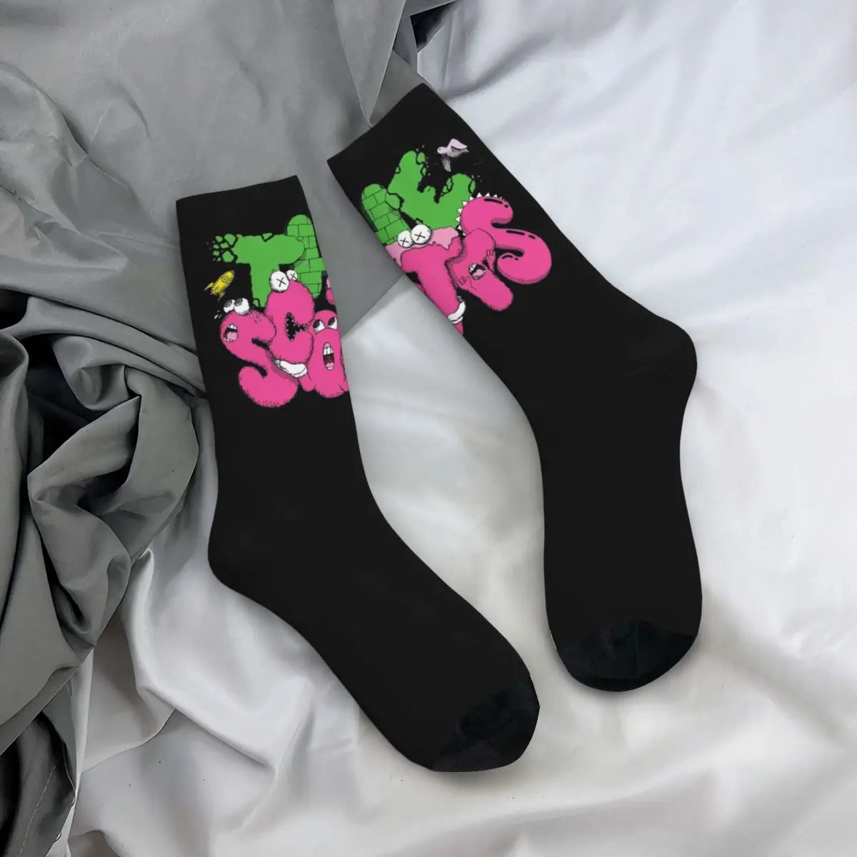 Retro Travis Scott Basketball Socks Polyester Long Socks for Unisex Socks - Travis Scott Merchandise - Free Shipping Buy Now