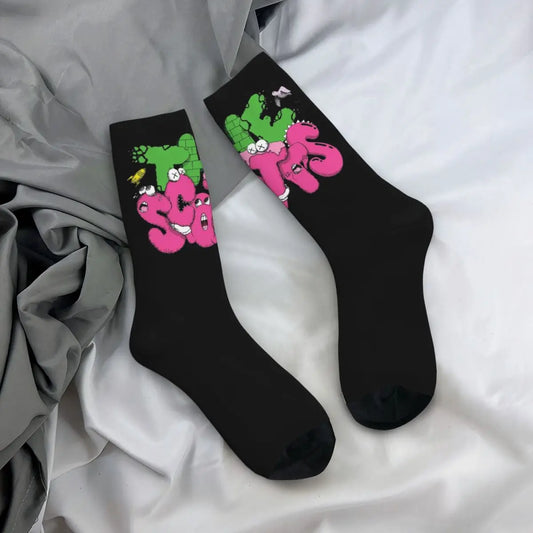 Retro Travis Scott Basketball Socks Polyester Long Socks for Unisex Socks - Travis Scott Merchandise - Free Shipping Buy Now