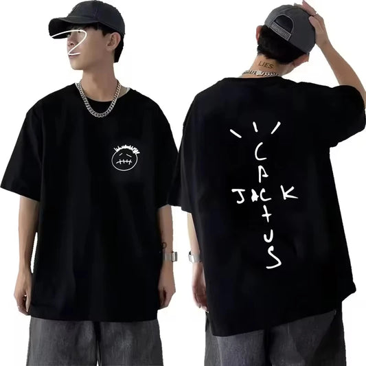 2025 Rapper Cactus Jack Music Album T Shirts Men Fashion Hip Hop T Shirt Casual Cotton Short Sleeve T-shirt Tops - Travis Scott Merchandise - Free Shipping Buy Now