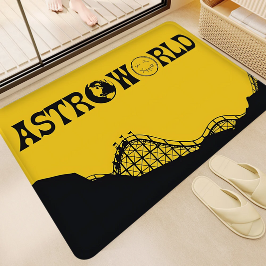 Travis Scott Astroworld Room Mats Anti-slip Absorb Water Long Strip Cushion Bedroon Mat Welcome Doormat