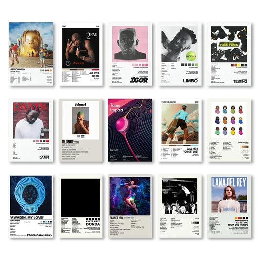Music Album Covers Poster Rapper 2Pac,Travis Scott Hiphop Singer Album Covers Canvas Painting Wall Art Pictures Room Decor - Travis Scott Merchandise - Free Shipping Buy Now