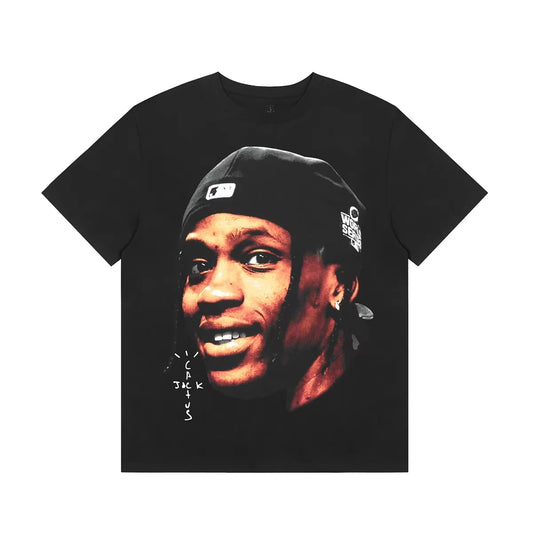 Retro Trend Portrait Travis Scott T-Shirt Casual High Street Male Female Couples Short Sleeve Summer Streetwear Oversize Tee Top