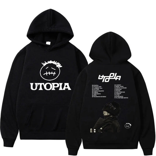 Hot Sale Rapper Cactus Jack Hoodie Utopia Music Album Print Sweatshirts Men Women Fashion Hip Hop Oversized Hoodies Streetwear
