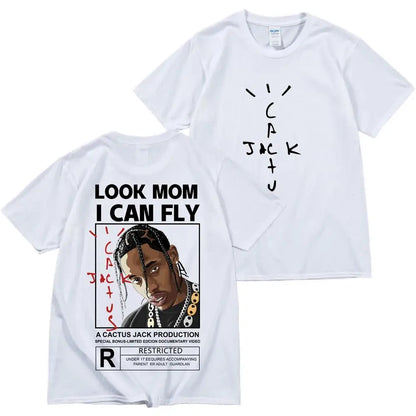Kanye West Fashion Hip Hop Men Tshirt Tour Short Sleeve CACTUS JACK Print Basic Couple Loose Short Sleeve T-Shirt Cotton Clothes - Travis Scott Merchandise - Free Shipping Buy Now