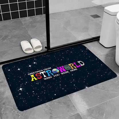 Travis Scott Astroworld Room Mats Anti-slip Absorb Water Long Strip Cushion Bedroon Mat Welcome Doormat - Travis Scott Merchandise - Free Shipping Buy Now