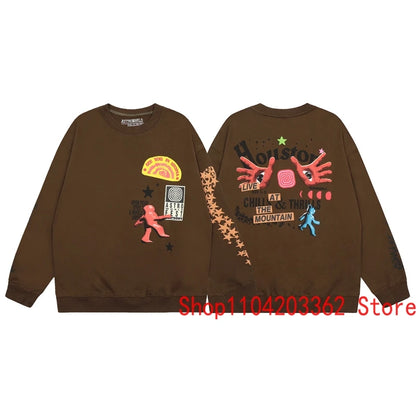 Cactus Jack Hoodie Spring Fashion New Half Zip Pullover Jacket Embroidery Badge Loose Casual UTOPIA Sweatshirt Men Women