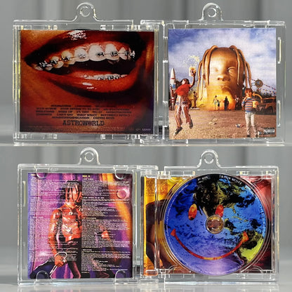 Rap Travis Scott Astroworld MINI Music CD NFC Keychain Play Songs Utopia Album Rodeo Key ring Cosplay Pendant Acrylic Necklace