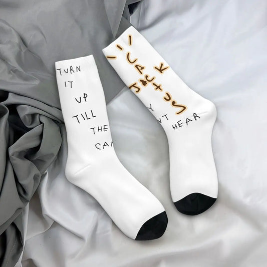 Funny Travis Scott Football Socks Polyester Middle Tube Socks for Women Men - Travis Scott Merchandise - Free Shipping Buy Now