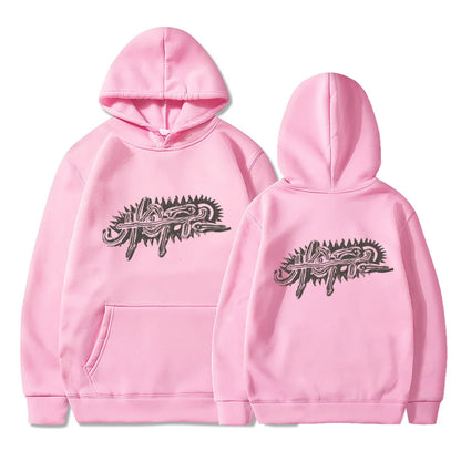 Utopia Travis Y2K Hoodies For Men Hooded Fleece Sweatshirt Hip Hop Swag TS Trap Rap Casual Couple Rapper Kanye Logo Two Sides