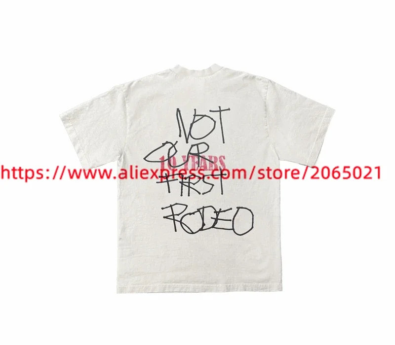 DAYS BEFORE RODEO Cactus Jack T Shirt Men Women Short Sleeved Washed White Tops Tee T-shirt - Travis Scott Merchandise - Free Shipping Buy Now