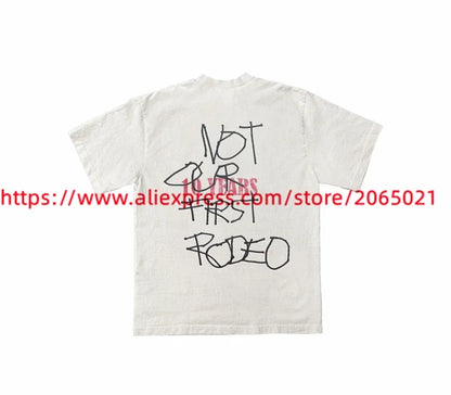 DAYS BEFORE RODEO Cactus Jack T Shirt Men Women Short Sleeved Washed White Tops Tee T-shirt - Travis Scott Merchandise - Free Shipping Buy Now