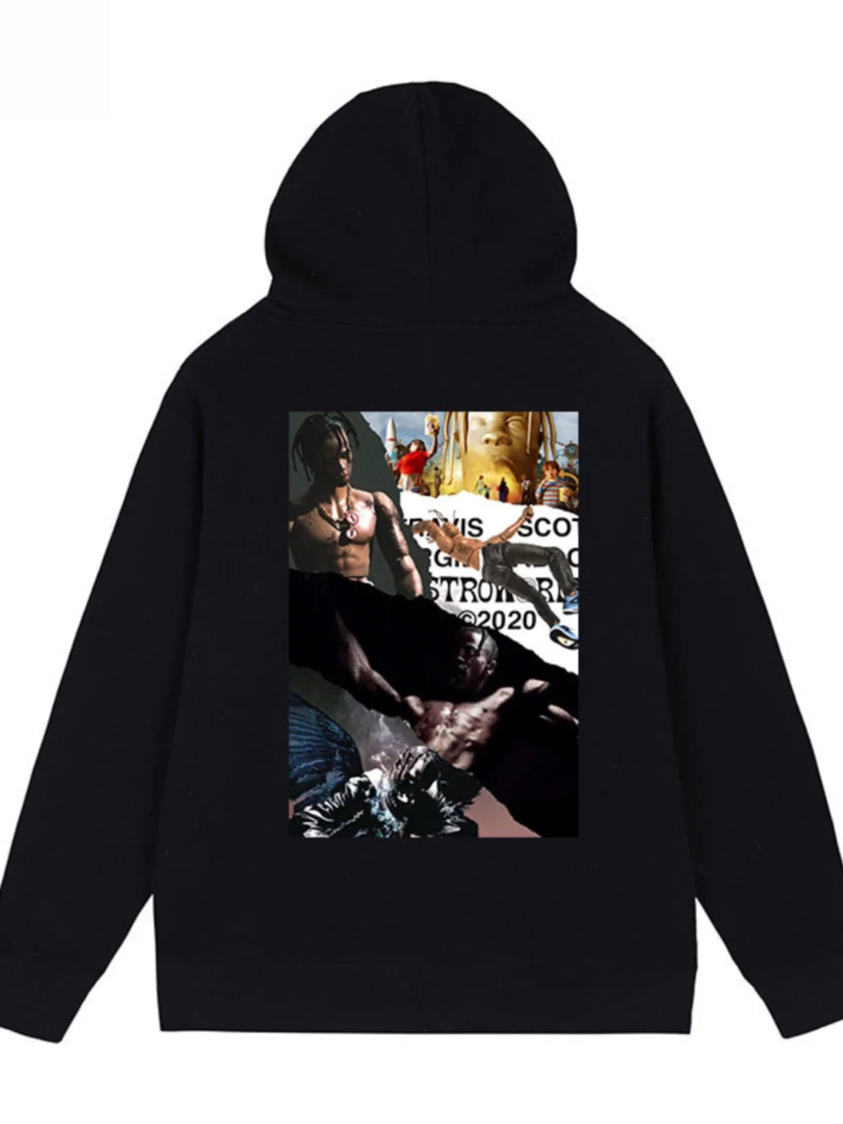 2024 New Fashion TRAVIS SCOTT Hoodie Splicing Album Cover Hip Hop Rap Fashion High Street Co-branded Hoodie for Men and Women