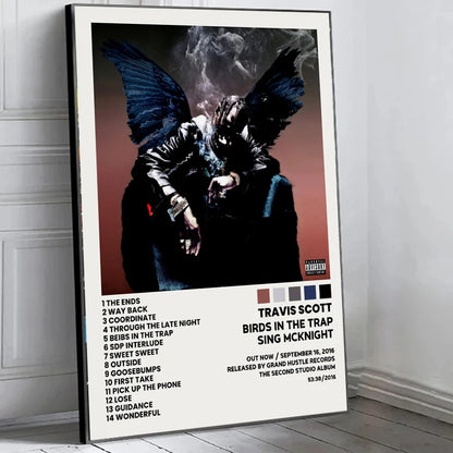Music Album Covers Postert-travis Rapper S-scott Hiphop Singer Album Covers Canvas Painting Wall Art Picture Poster Room Decor - Travis Scott Merchandise - Free Shipping Buy Now